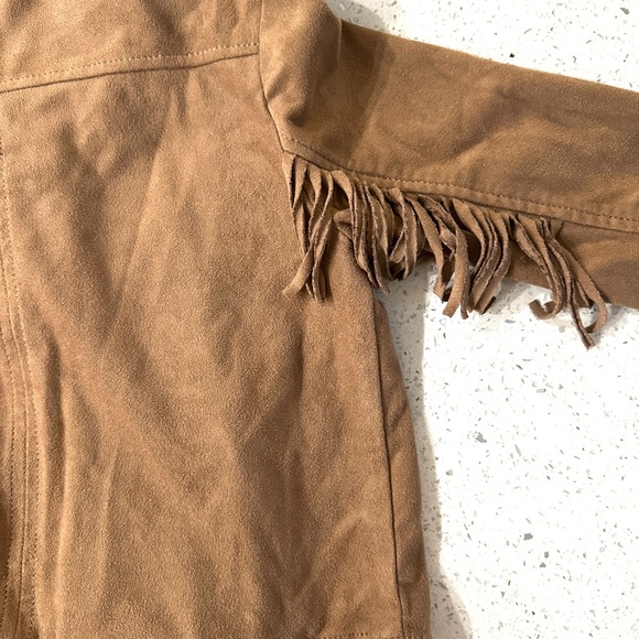 Abercrombie Kids Tan Utility Jacket with Fringe - Picture 3 of 3